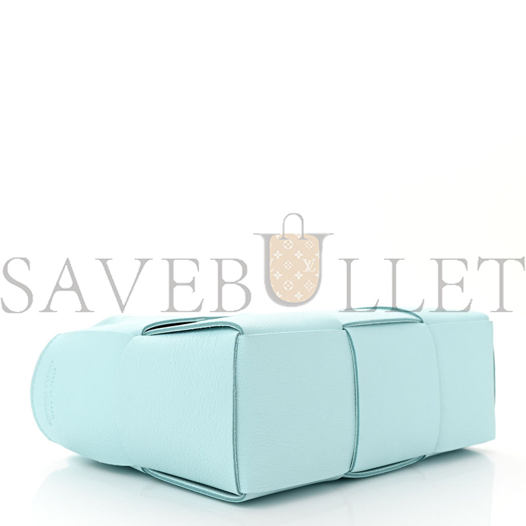 BOTTEGA VENETA GRAINED CALFSKIN MAXI INTRECCIATO MINI ARCO TOTE PALE BLUE (25*17*8cm) BOTTEGA VENETA GRAINED CALFSKIN MAXI INTRECCIATO MINI ARCO TOTE PALE BLUE (25*17*8cm)