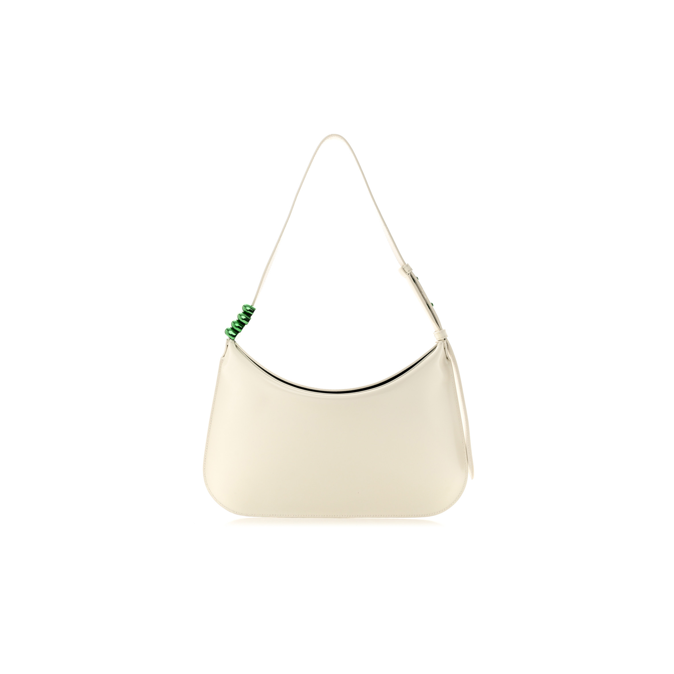 BOTTEGA VENETA BRUSHED CALFSKIN CRADLE FOLD OVER SHOULDER BAG WHITE PARAKEET (32*22*11cm)