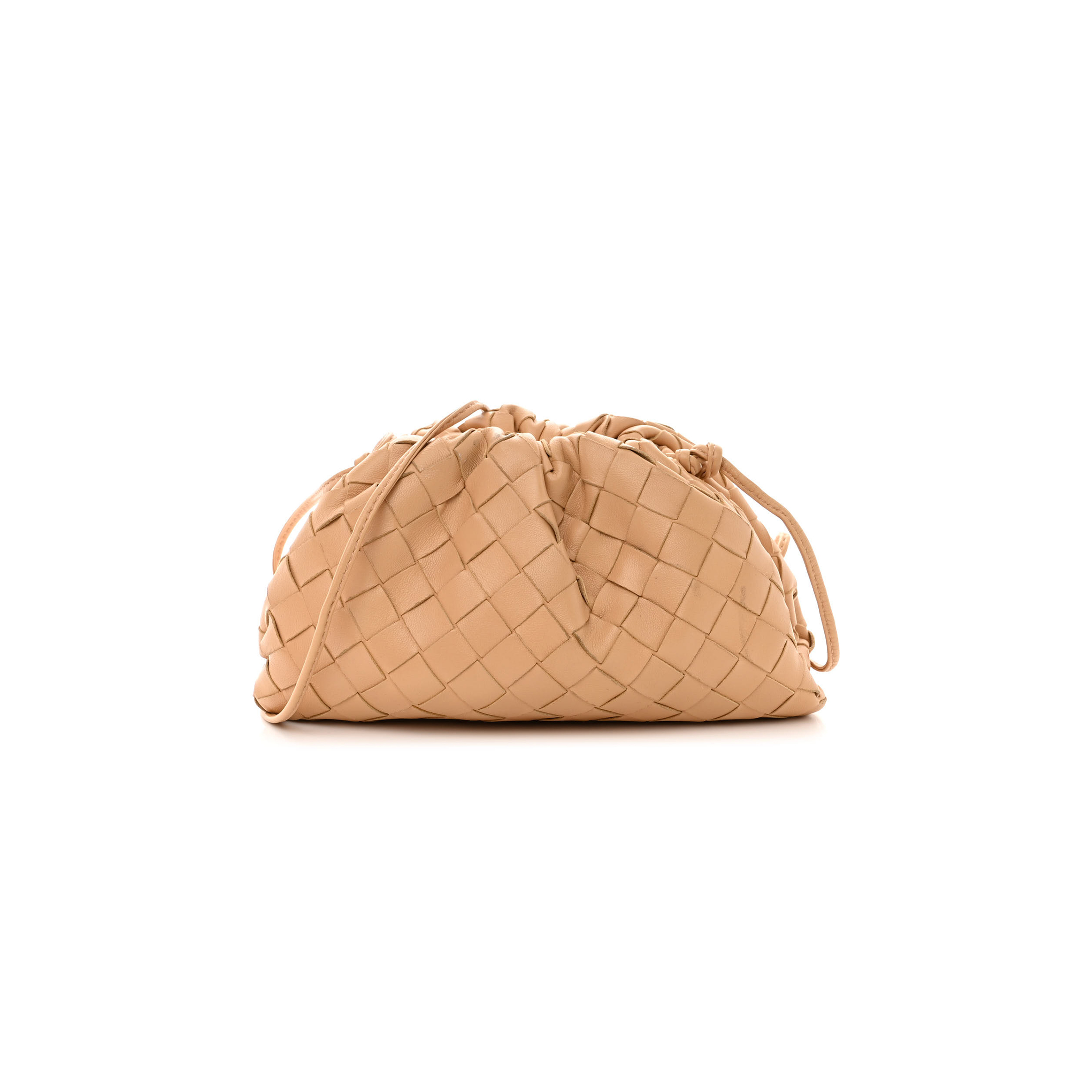 BOTTEGA VENETA NAPPA INTRECCIATO THE MINI POUCH ALMOND (22*13*6cm) BOTTEGA VENETA NAPPA INTRECCIATO THE MINI POUCH ALMOND (22*13*6cm)