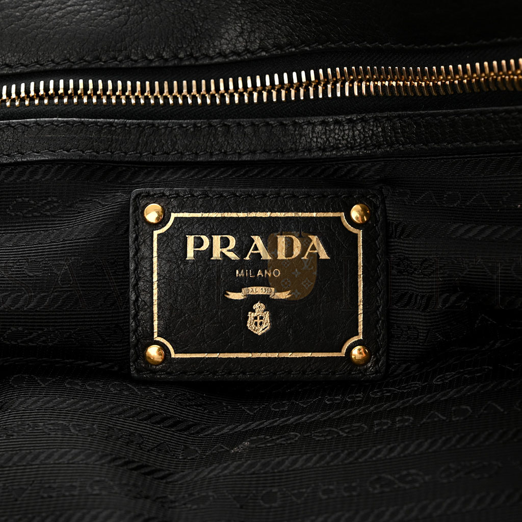 PRADA VITELLO DAINO TOTE BLACK (39*28*17cm)