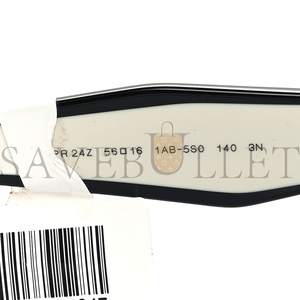 PRADA ACETATE SQUARE SUNGLASSES SPR 24Z BLACK WHITE