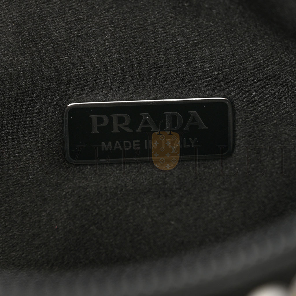 PRADA SATIN CRYSTAL MINI RE-EDITION 2000 BAG BLACK (22*17*6cm)