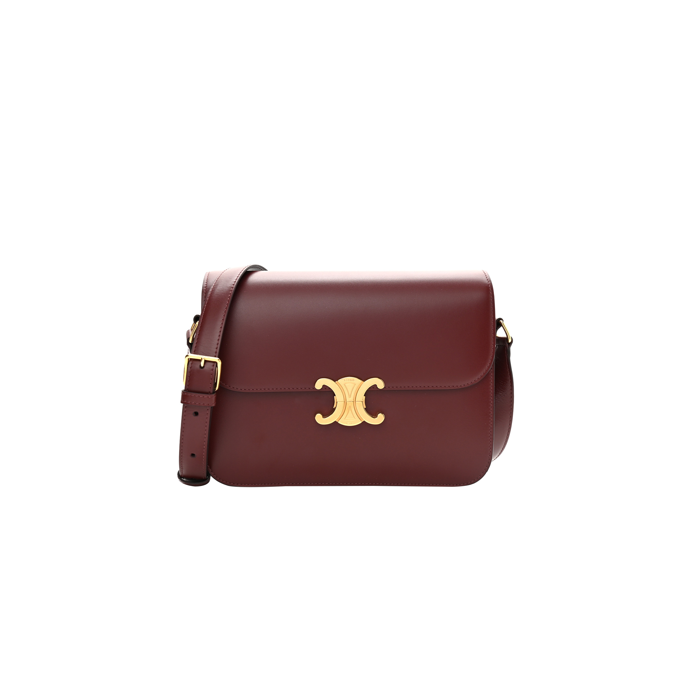 CELINE SHINY CALFSKIN MEDIUM TRIOMPHE LIGHT BURGUNDY (23*15*5cm) CELINE SHINY CALFSKIN MEDIUM TRIOMPHE LIGHT BURGUNDY (23*15*5cm)