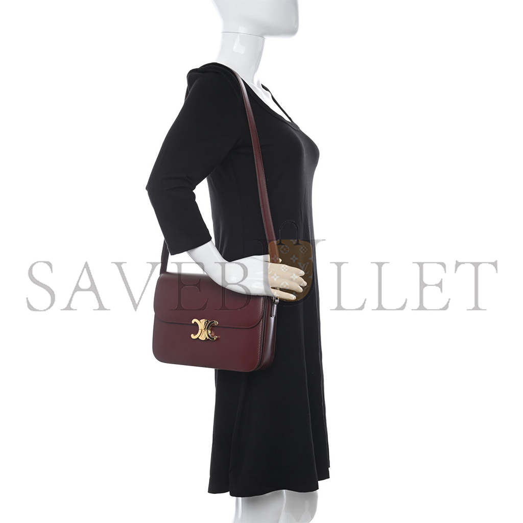CELINE SHINY CALFSKIN MEDIUM TRIOMPHE LIGHT BURGUNDY (23*15*5cm) CELINE SHINY CALFSKIN MEDIUM TRIOMPHE LIGHT BURGUNDY (23*15*5cm)