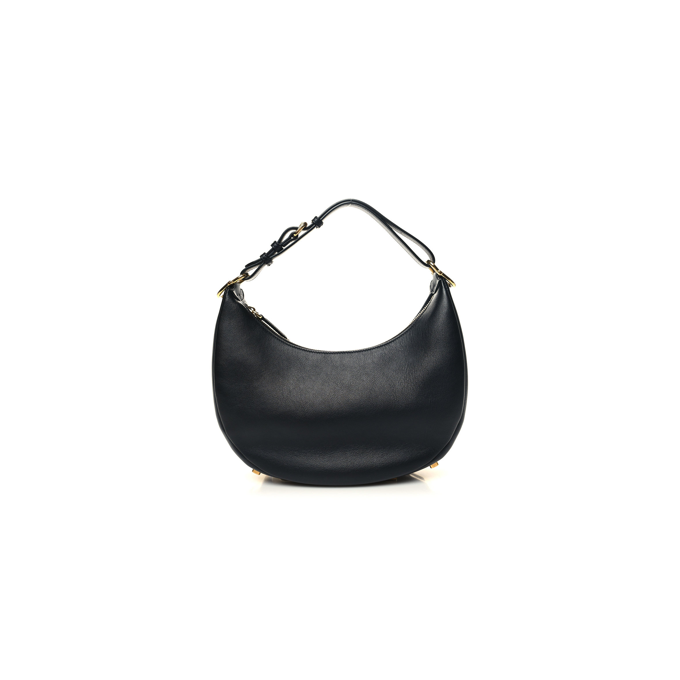 FENDI VITELLO GRACE MATTE SMALL FENDIGRAPHY HOBO BAG BLACK (28*23*10cm) FENDI VITELLO GRACE MATTE SMALL FENDIGRAPHY HOBO BAG BLACK (28*23*10cm)