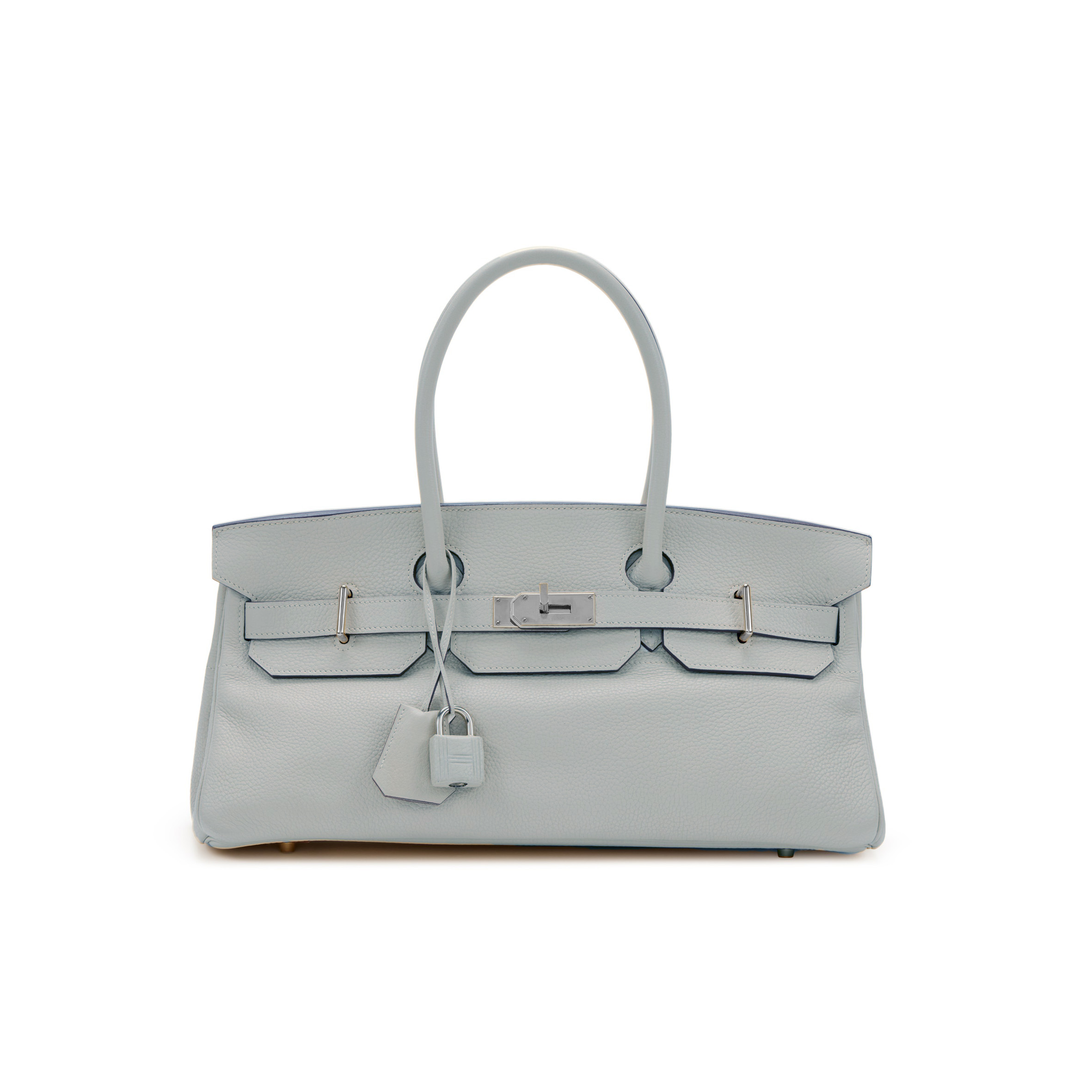 HERMES SHOULDER BIRKIN 42 PEARL GREY SILVER BUCKLE BAG 78603232 (42*21*16cm)