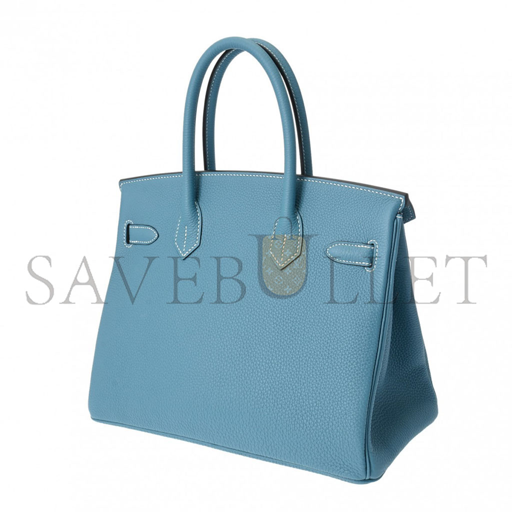 HERMÈS BIRKIN 30 DENIM BLUE GOLD BUCKLE BAG 619577 (30*20*13cm)