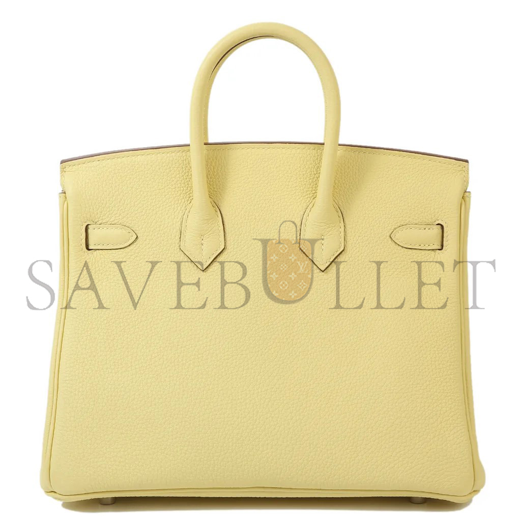 HERMES BIRKIN 25 TOGO LEATHER CHICK GOLD BUCKLE H028369CK11 (25*18*13cm)