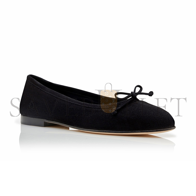 MANOLO BLAHNIK VERALLI BLACK SUEDE BALLERINA FLATS 223-1336-0009 MANOLO BLAHNIK VERALLI BLACK SUEDE BALLERINA FLATS 223-1336-0009