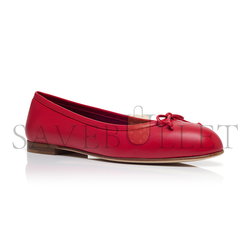 MANOLO BLAHNIK VERALLI RED NAPPA LEATHER BALLERINA FLATS 223-1548-0011 MANOLO BLAHNIK VERALLI RED NAPPA LEATHER BALLERINA FLATS 223-1548-0011