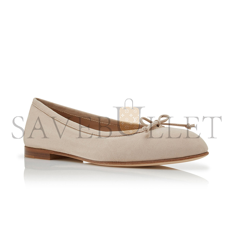 MANOLO BLAHNIK VERALLI LIGHT BEIGE SUEDE BALLERINA FLATS 223-1336-0012 MANOLO BLAHNIK VERALLI LIGHT BEIGE SUEDE BALLERINA FLATS 223-1336-0012