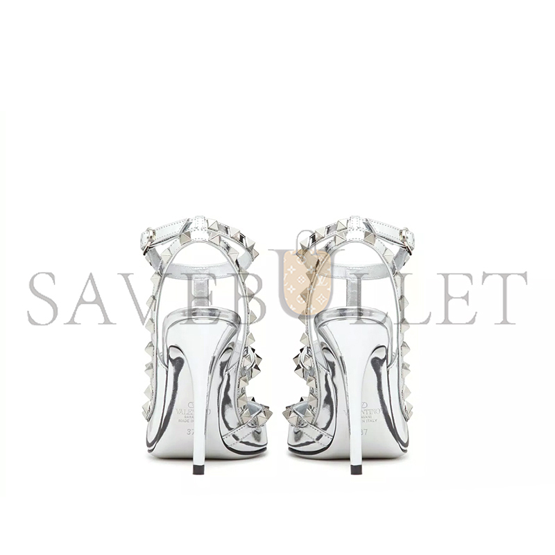 VALENTINO ROCKSTUD MIRROR-EFFECT PUMP WITH MATCHING STRAPS AND STUDS 100MM 3W2S0393WRP_S13 VALENTINO ROCKSTUD MIRROR-EFFECT PUMP WITH MATCHING STRAPS AND STUDS 100MM 3W2S0393WRP_S13
