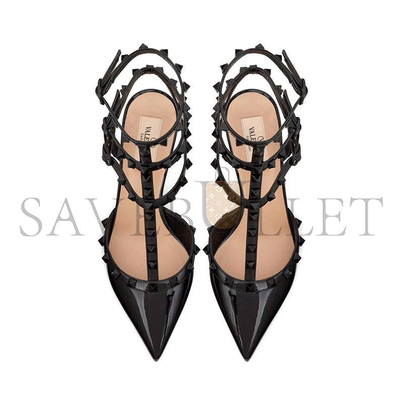 VALENTINO PATENT ROCKSTUD PUMPS WITH MATCHING STRAPS AND STUDS 65 MM 3W0S0375YPX_0NO VALENTINO PATENT ROCKSTUD PUMPS WITH MATCHING STRAPS AND STUDS 65 MM 3W0S0375YPX_0NO