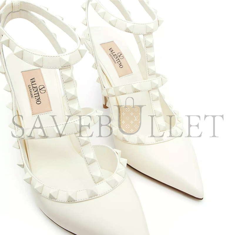 VALENTINO ROCKSTUD ANKLE STRAP PUMP WITH TONAL STUDS 100 MM 5W2S0393VB8_098 VALENTINO ROCKSTUD ANKLE STRAP PUMP WITH TONAL STUDS 100 MM 5W2S0393VB8_098