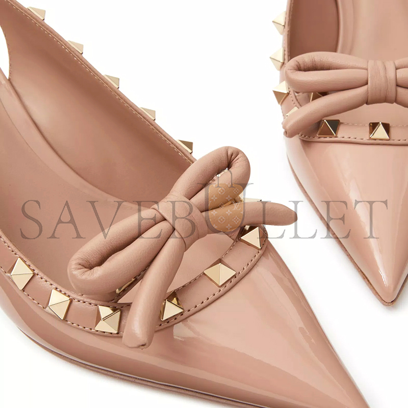 VALENTINO ROCKSTUD BOW SLINGBACK PATENT LEATHER PUMP 60MM 5W2S0IB8TZE_GF9 VALENTINO ROCKSTUD BOW SLINGBACK PATENT LEATHER PUMP 60MM 5W2S0IB8TZE_GF9