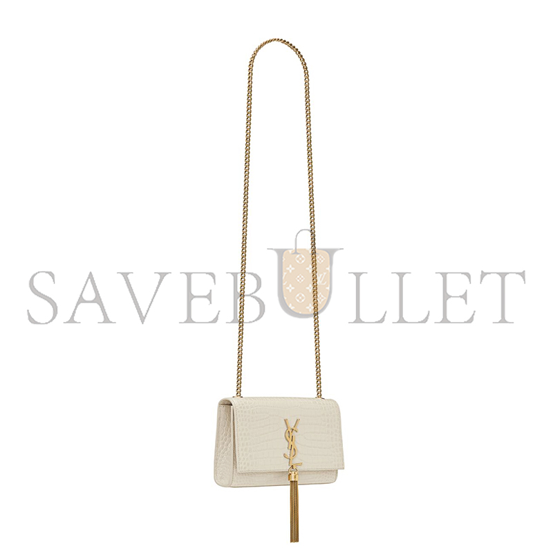YSL KATE SMALL TASSEL IN CROCODILE-EMBOSSED LEATHER 474366DND0J9207 (20*12.5*5cm)