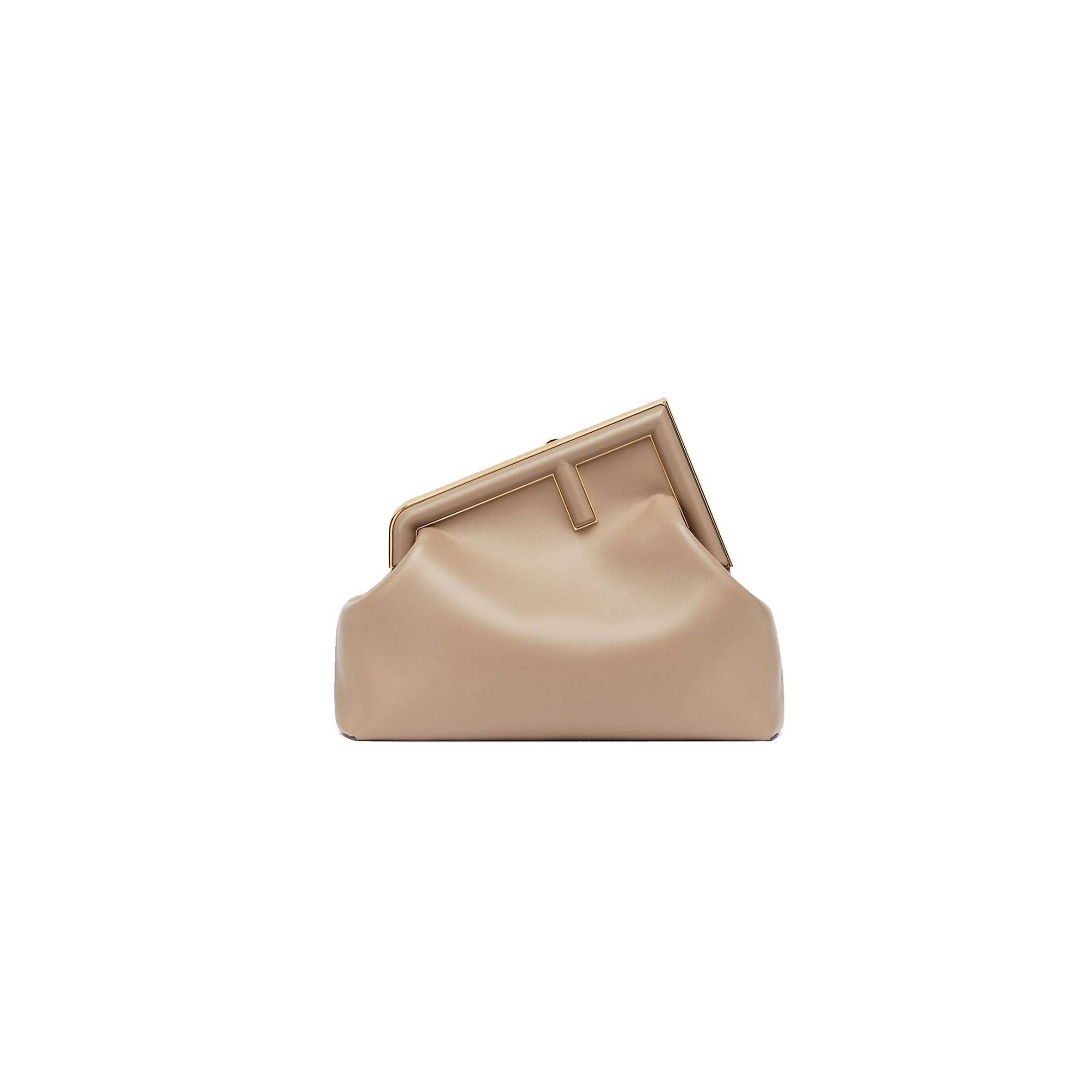 FENDI FIRST MEDIUM - DOVE GRAY LEATHER BAG 8BP127ABVEF0E65 (32.5*23.5*15cm) FENDI FIRST MEDIUM - DOVE GRAY LEATHER BAG 8BP127ABVEF0E65 (32.5*23.5*15cm)
