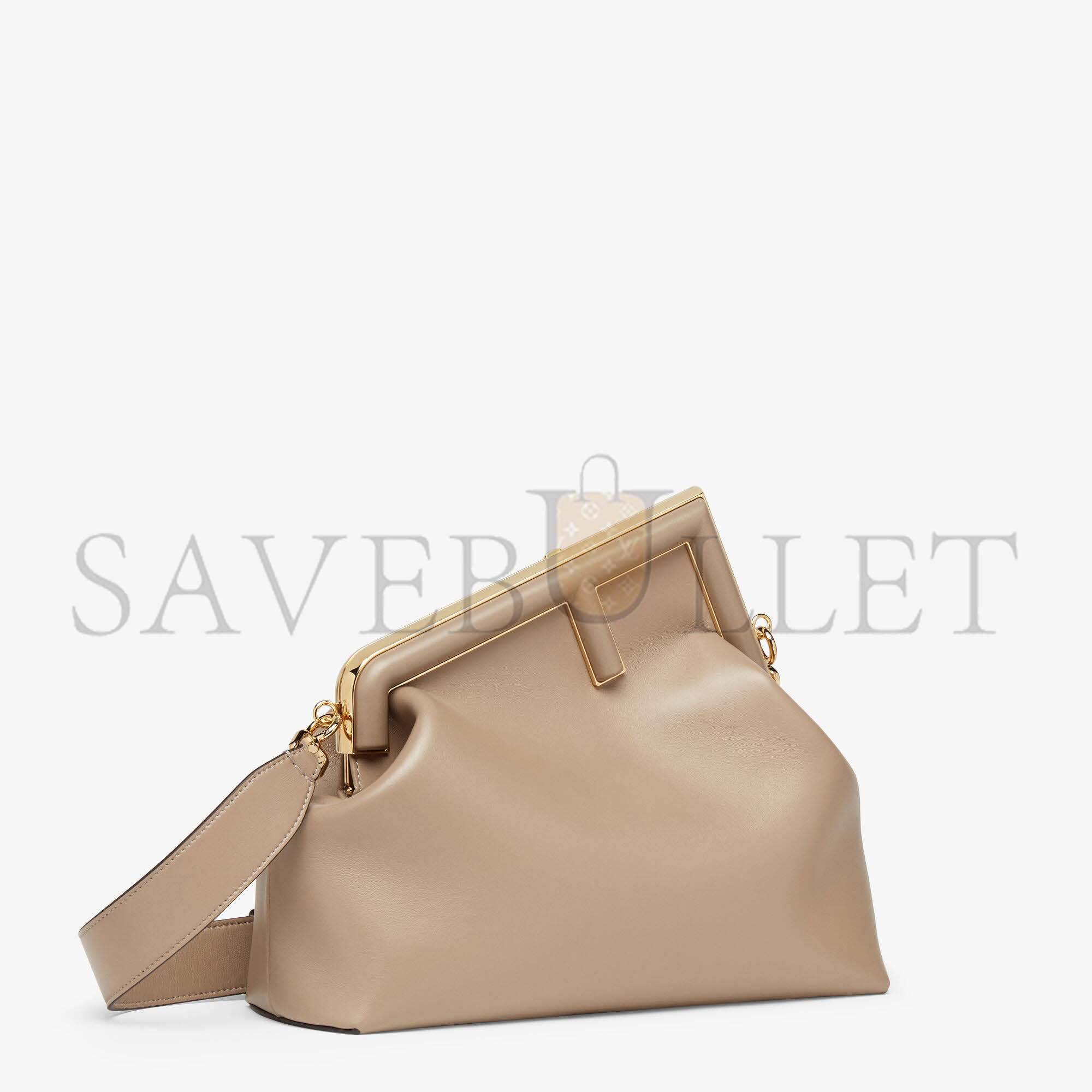 FENDI FIRST MEDIUM - DOVE GRAY LEATHER BAG 8BP127ABVEF0E65 (32.5*23.5*15cm) FENDI FIRST MEDIUM - DOVE GRAY LEATHER BAG 8BP127ABVEF0E65 (32.5*23.5*15cm)