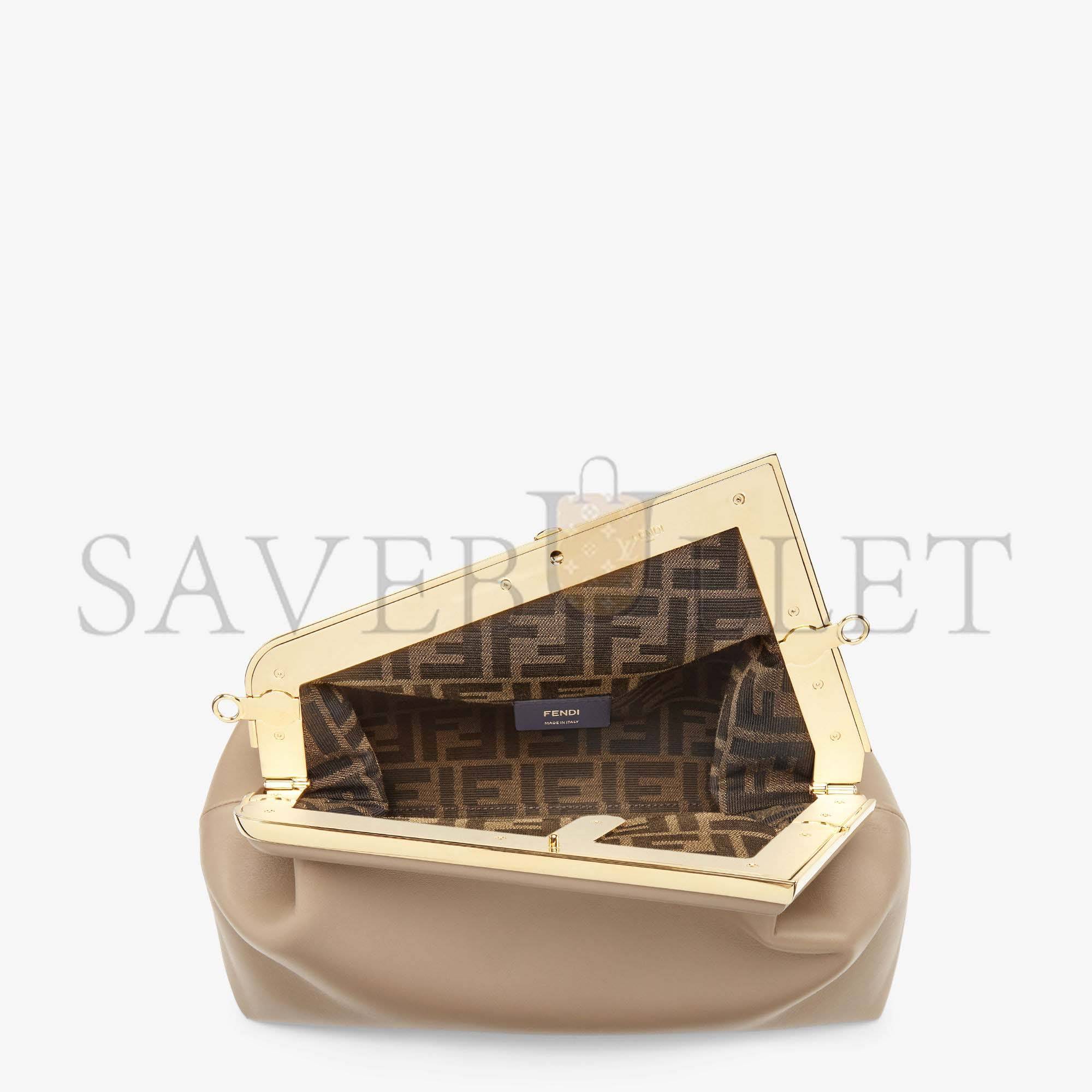 FENDI FIRST MEDIUM - DOVE GRAY LEATHER BAG 8BP127ABVEF0E65 (32.5*23.5*15cm) FENDI FIRST MEDIUM - DOVE GRAY LEATHER BAG 8BP127ABVEF0E65 (32.5*23.5*15cm)