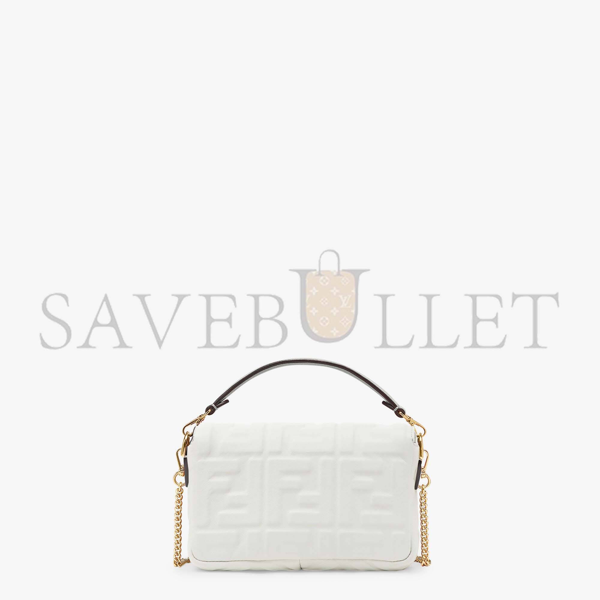 FENDI BAGUETTE MINI - WHITE LEATHER BAG 8BS017A72VF15AO (19*11.5*4cm) FENDI BAGUETTE MINI - WHITE LEATHER BAG 8BS017A72VF15AO (19*11.5*4cm)