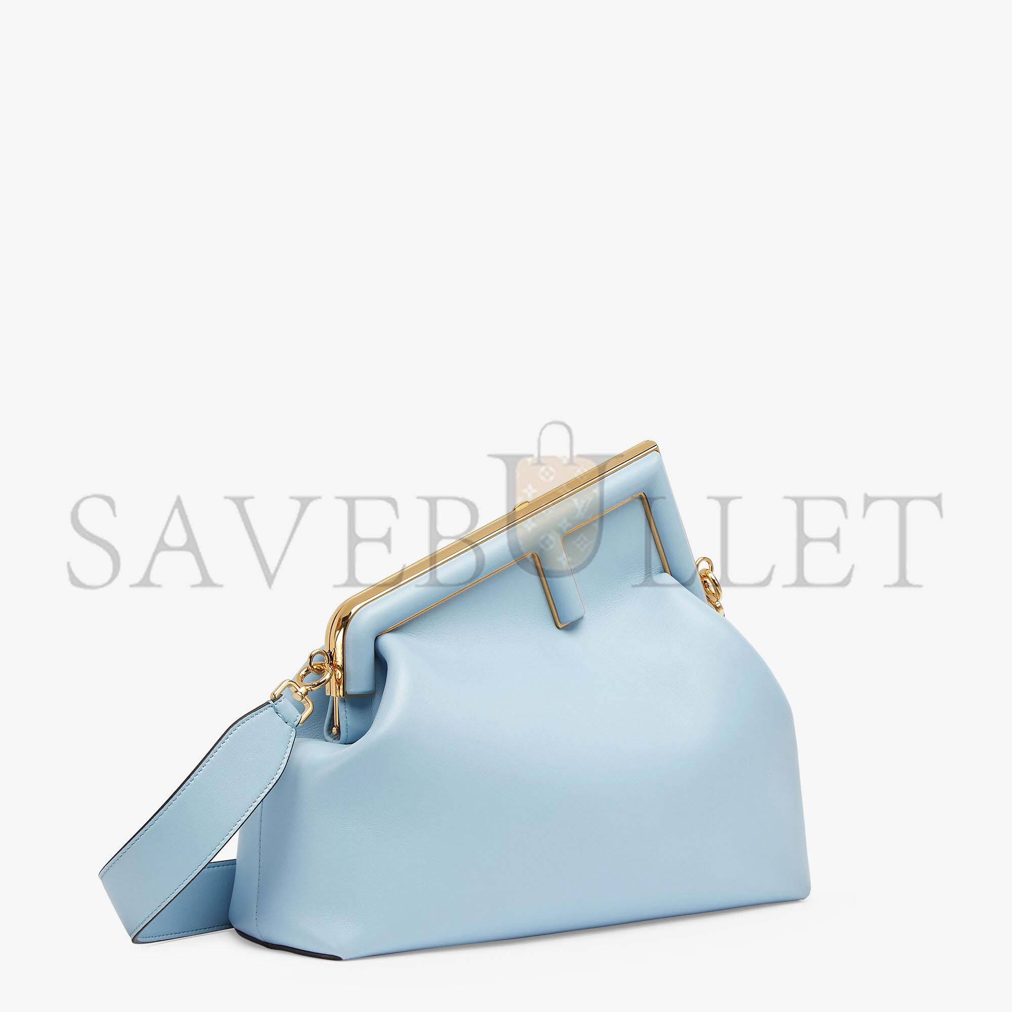FENDI FIRST MEDIUM - LIGHT BLUE LEATHER BAG 8BP127ABVEF1993 (32.5*23.5*15cm) FENDI FIRST MEDIUM - LIGHT BLUE LEATHER BAG 8BP127ABVEF1993 (32.5*23.5*15cm)