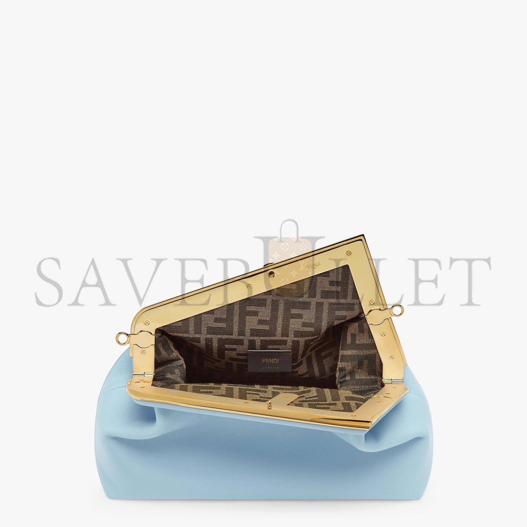 FENDI FIRST MEDIUM - LIGHT BLUE LEATHER BAG 8BP127ABVEF1993 (32.5*23.5*15cm) FENDI FIRST MEDIUM - LIGHT BLUE LEATHER BAG 8BP127ABVEF1993 (32.5*23.5*15cm)