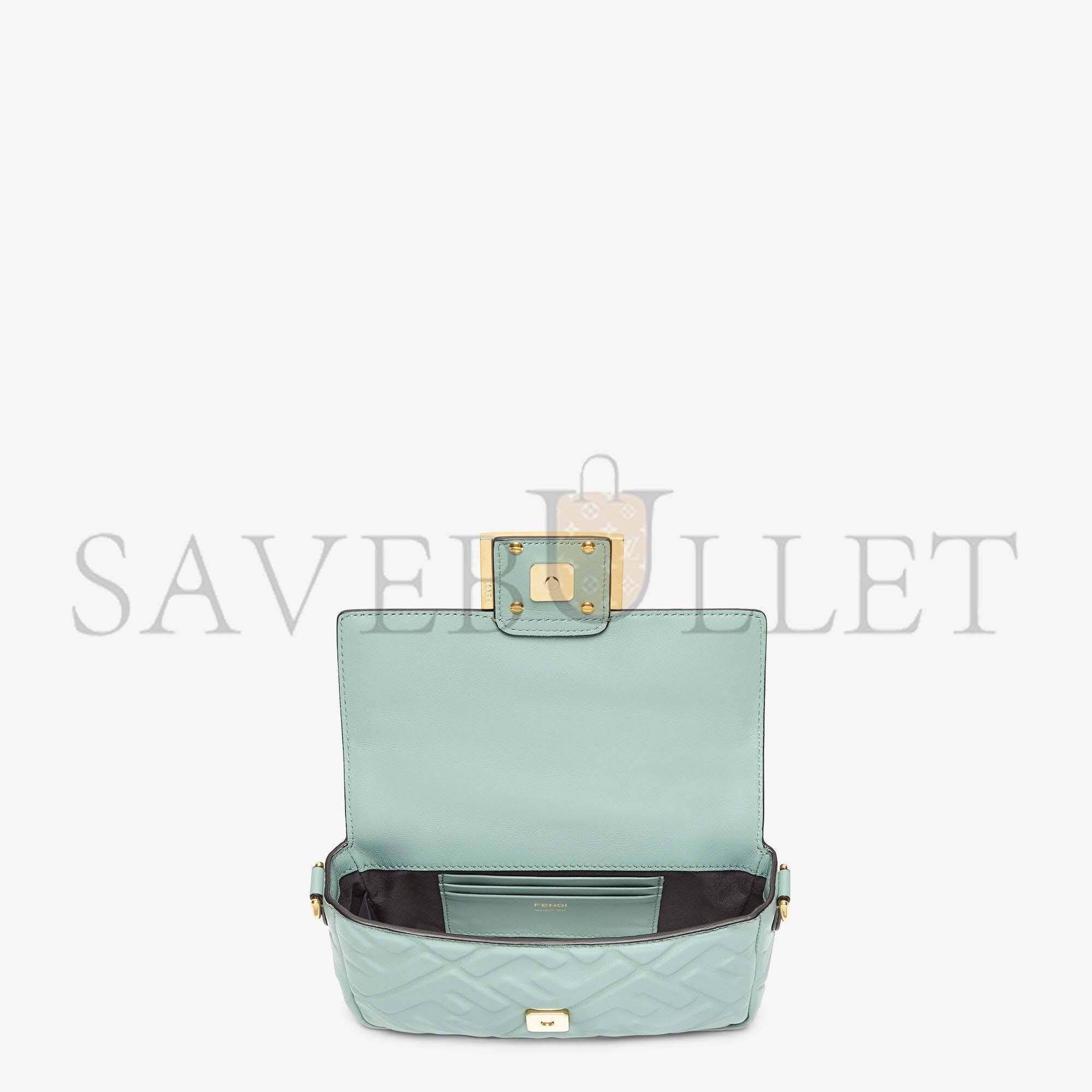 FENDI BAGUETTE MINI - MINT GREEN NAPPA LEATHER BAG 8BS017A72VF1IV6 (19*11.5*4cm) FENDI BAGUETTE MINI - MINT GREEN NAPPA LEATHER BAG 8BS017A72VF1IV6 (19*11.5*4cm)