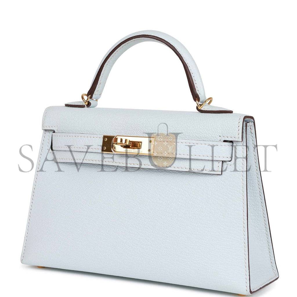 HERMES MINI HERMES KELLY SELLIER 20 BLEU BRUME CHEVRE GOLD HARDWARE (19*12*5.5cm) HERMES MINI HERMES KELLY SELLIER 20 BLEU BRUME CHEVRE GOLD HARDWARE (19*12*5.5cm)