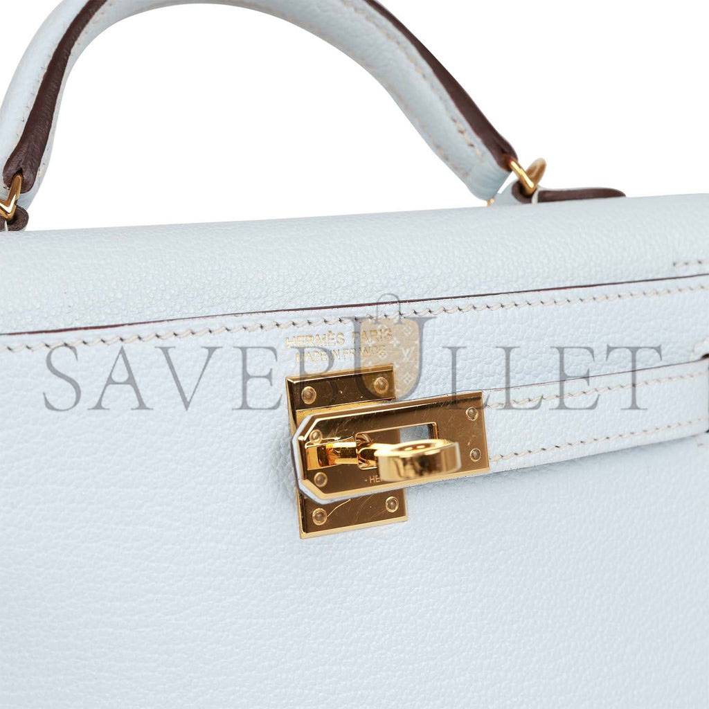 HERMES MINI HERMES KELLY SELLIER 20 BLEU BRUME CHEVRE GOLD HARDWARE (19*12*5.5cm) HERMES MINI HERMES KELLY SELLIER 20 BLEU BRUME CHEVRE GOLD HARDWARE (19*12*5.5cm)