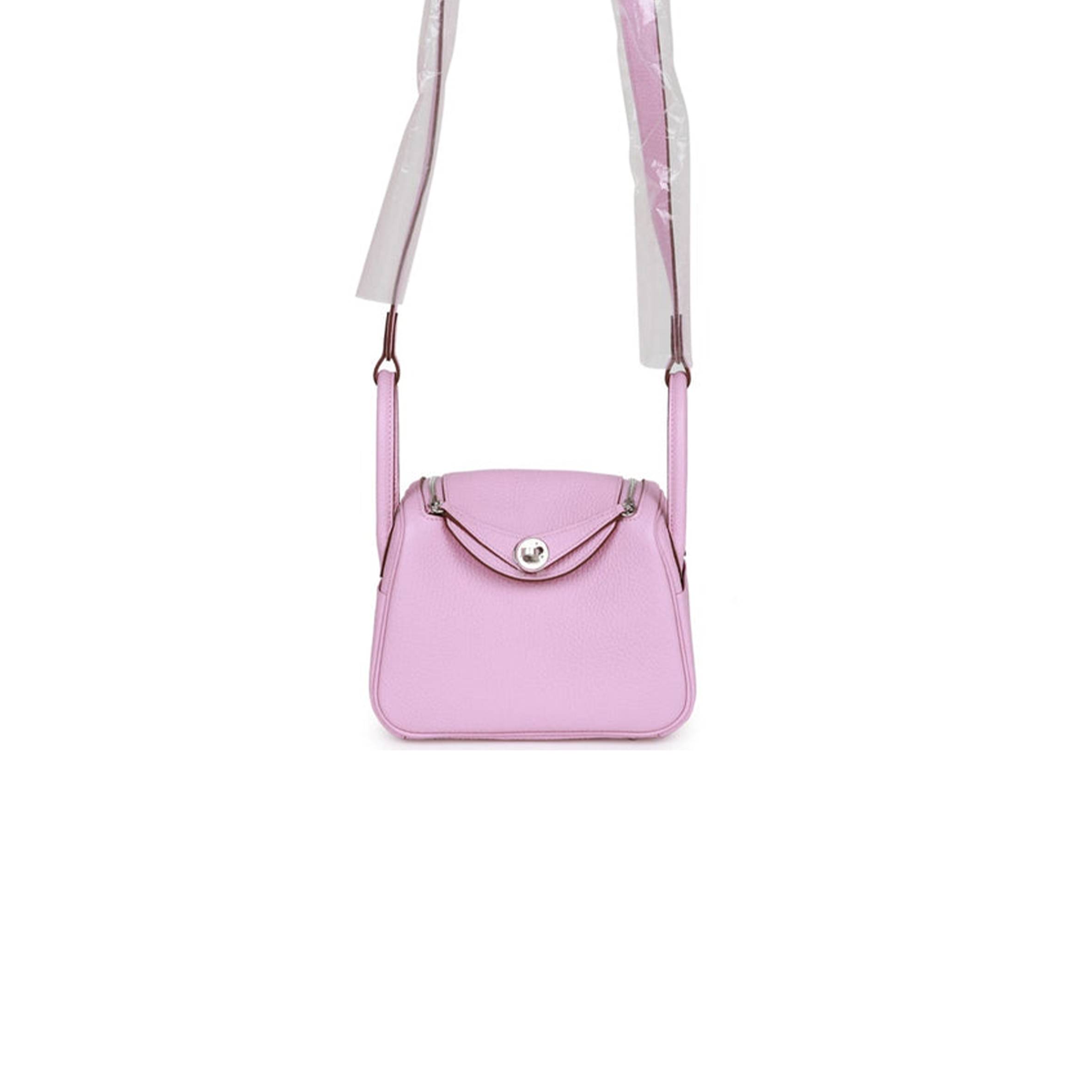 HERMES MINI LINDY MAUVE SYLVESTRE CLEMENCE PALLADIUM HARDWARE (19*12.5*9)