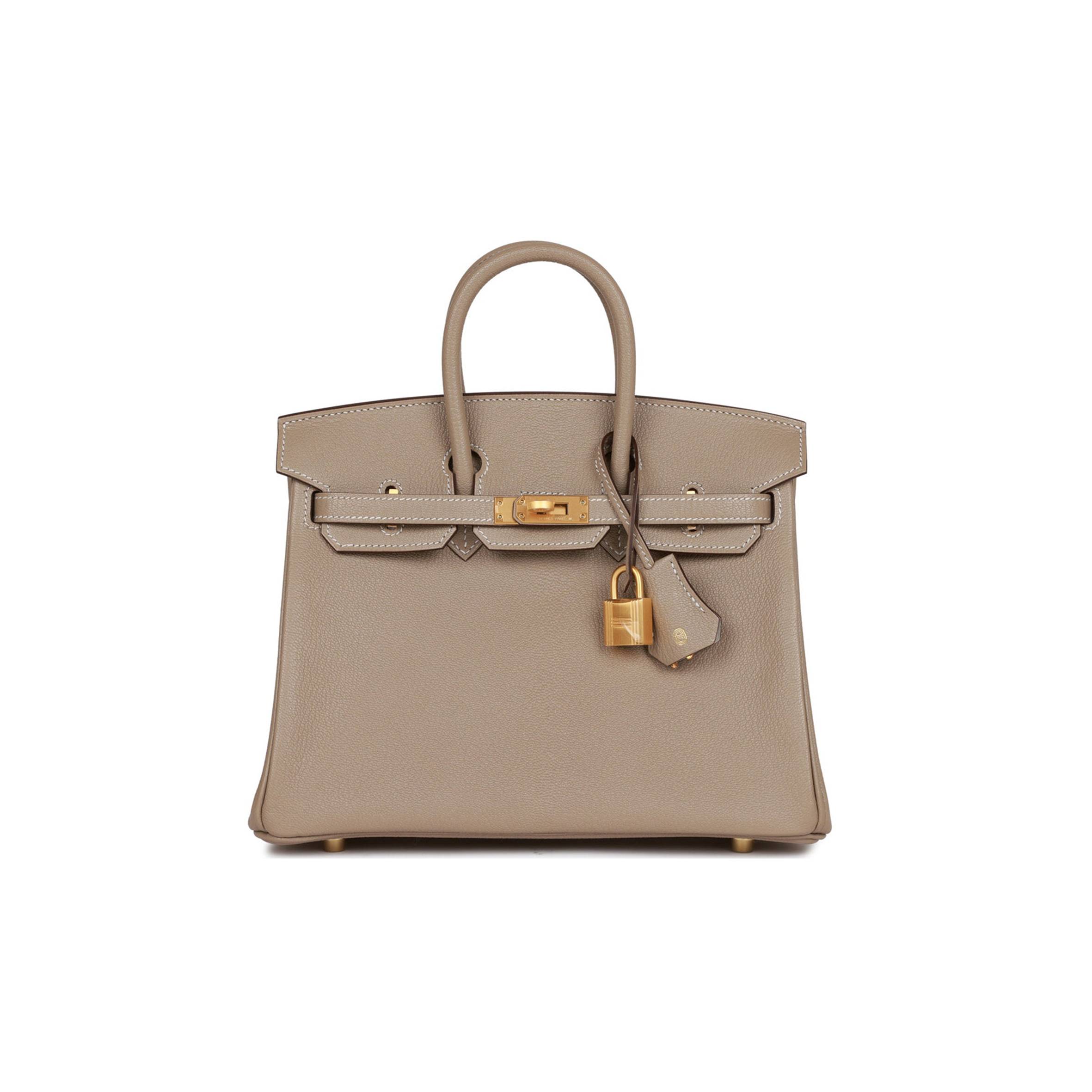 HERMES SPECIAL ORDER (HSS) BIRKIN 25 GRIS TOURTERELLE VERSO CHEVRE BRUSHED GOLD HARDWARE HANDMADE (25cm)