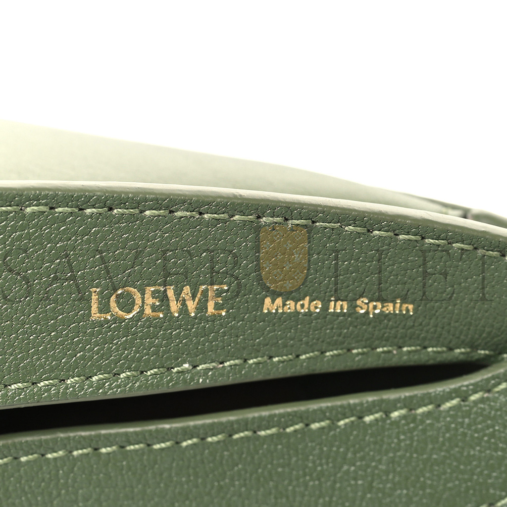 LOEWE SATIN CALFSKIN JACQUARD SMALL LUNA BAG AVOCADO GREEN (20*14*6cm)