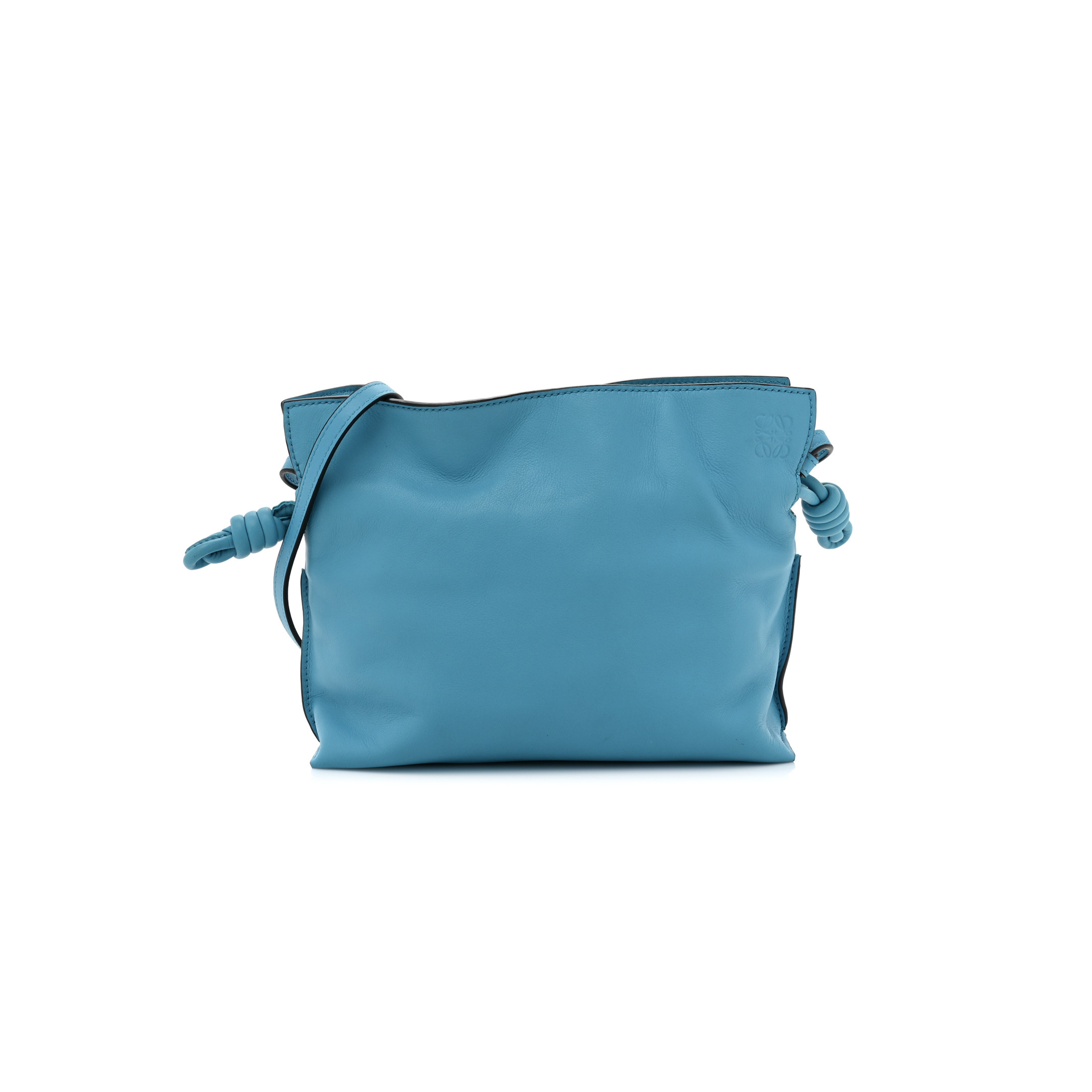 LOEWE CALFSKIN MINI FLAMENCO KNOT BAG CYAN (22*18*7cm)