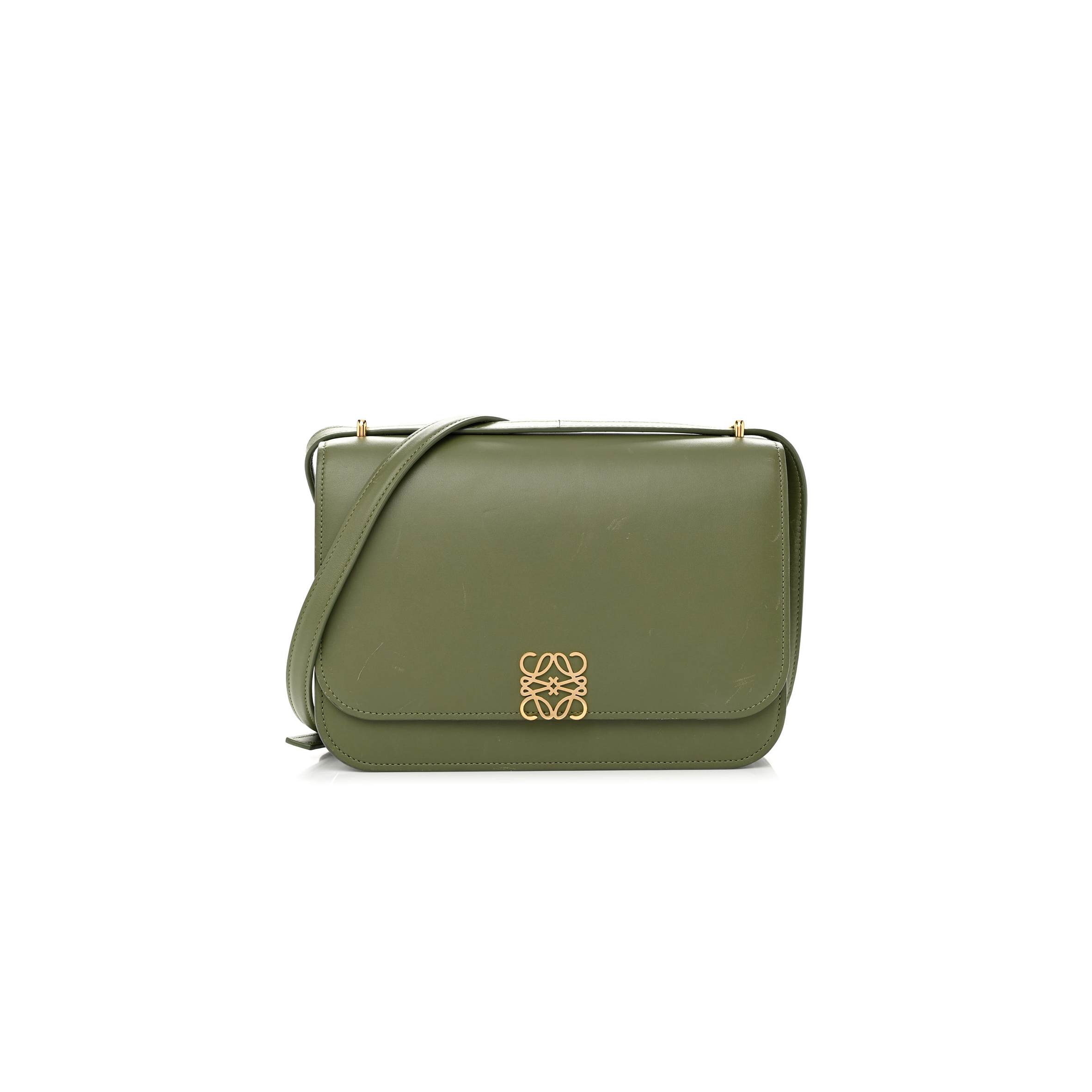 LOEWE SILK CALFSKIN GOYA BAG AVOCADO (22*15*7cm)