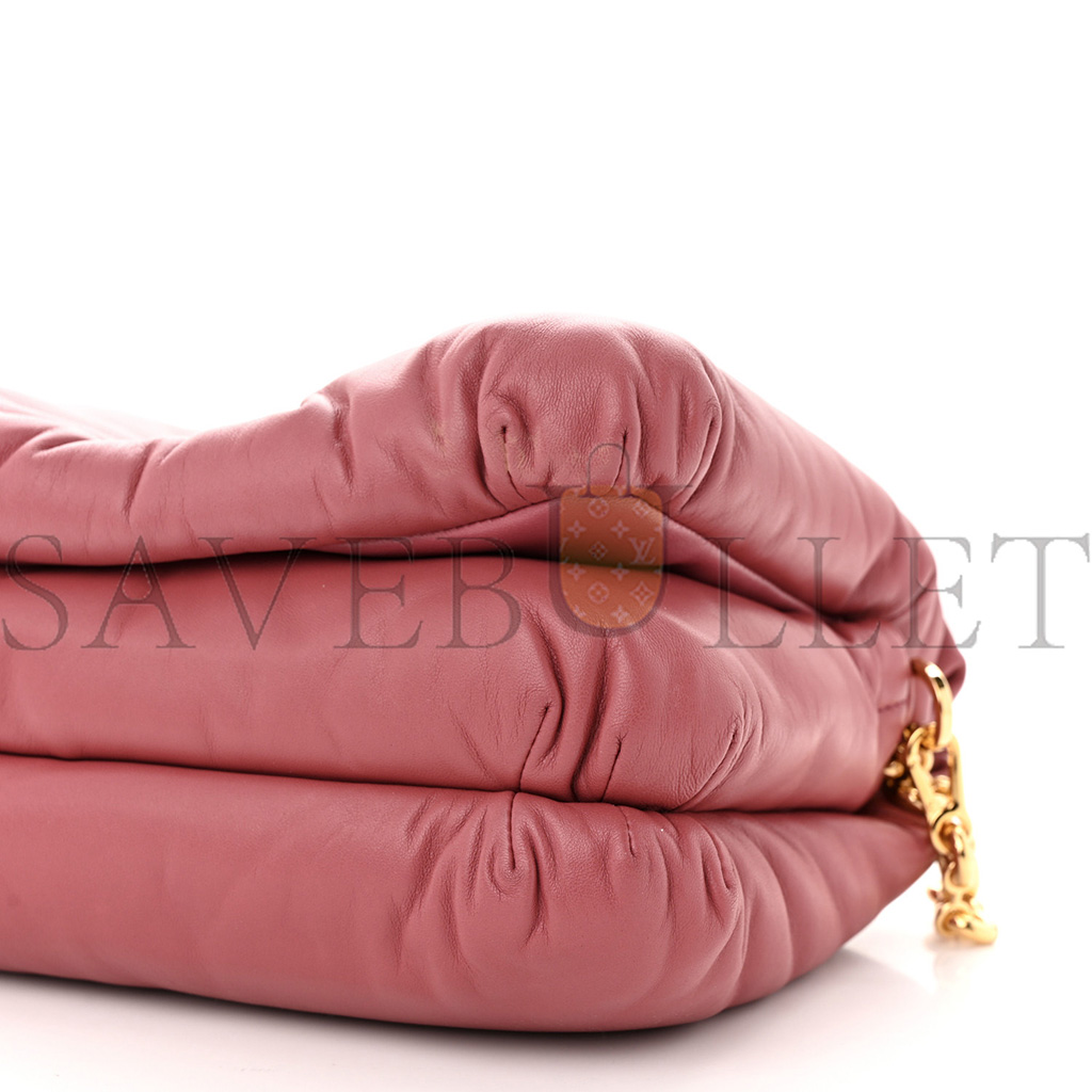 LOEWE LAMBSKIN GOYA PUFFER BAG PLUMROSE (23*18*5cm)