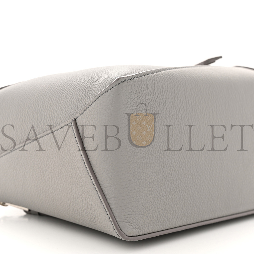 LOEWE CALFSKIN SMALL PUZZLE EDGE BAG PEARL GREY (24*15*11cm)