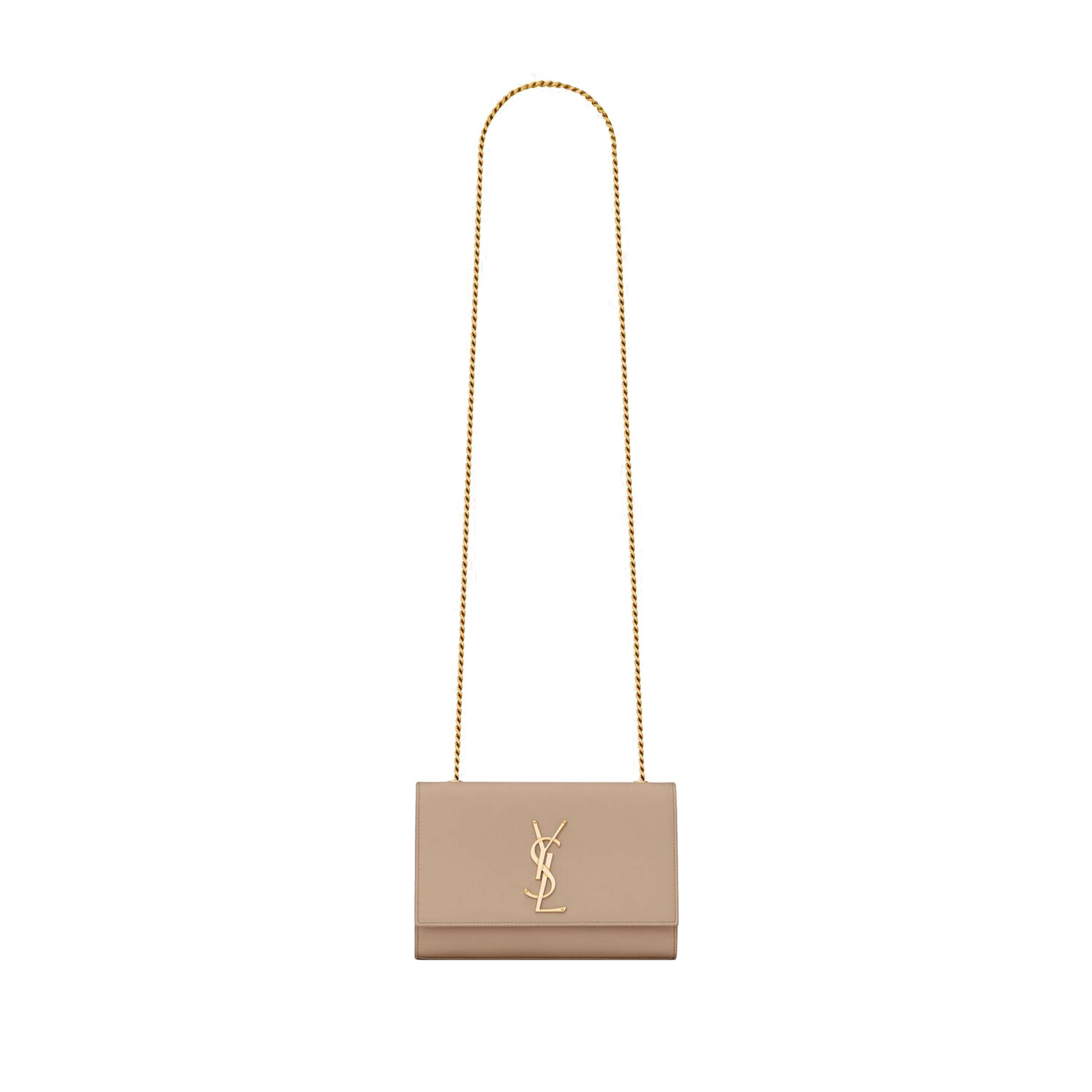 YSL KATE SMALL CHAIN BAG IN GRAIN DE POUDRE EMBOSSED LEATHER 469390BOW012721 (20*12.5*5cm)