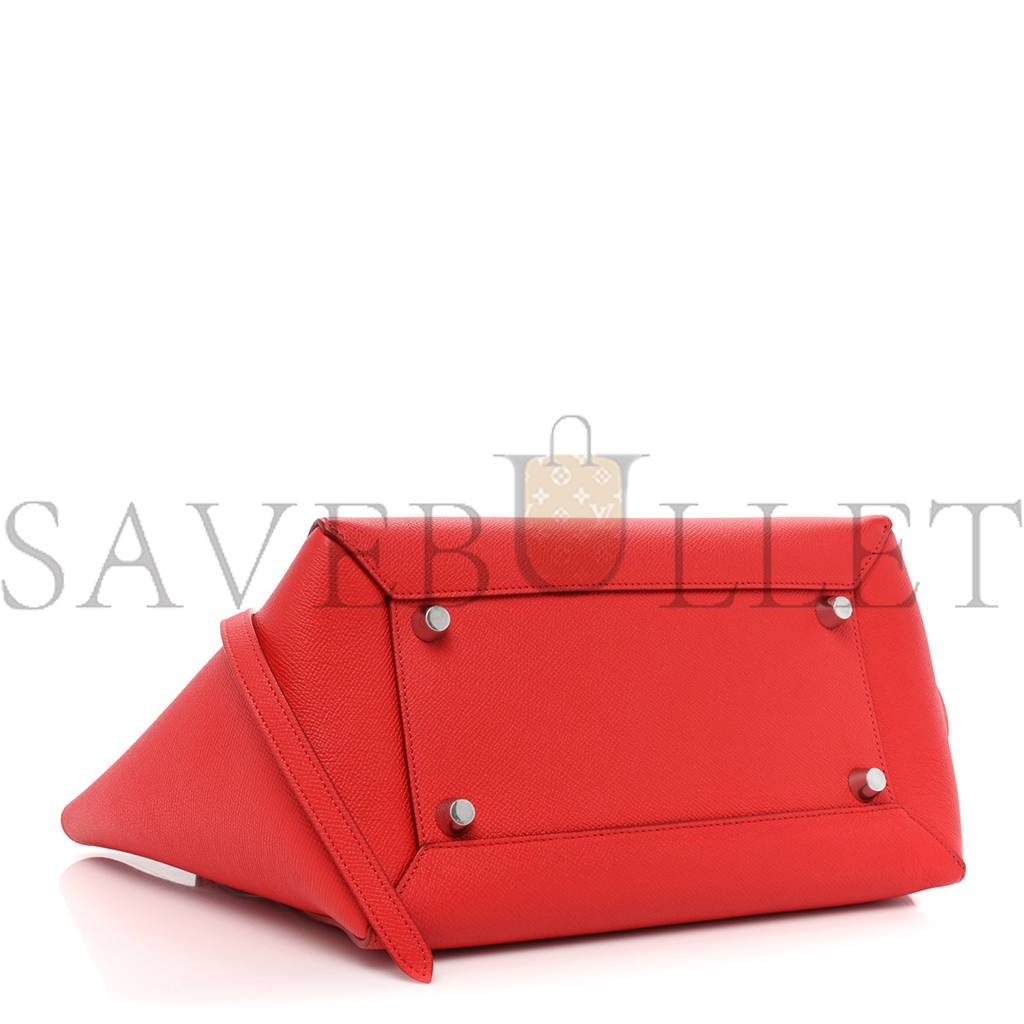 CELINE GRAINED CALFSKIN MINI BELT BAG COQUELICOT (32*30*18cm) CELINE GRAINED CALFSKIN MINI BELT BAG COQUELICOT (32*30*18cm)