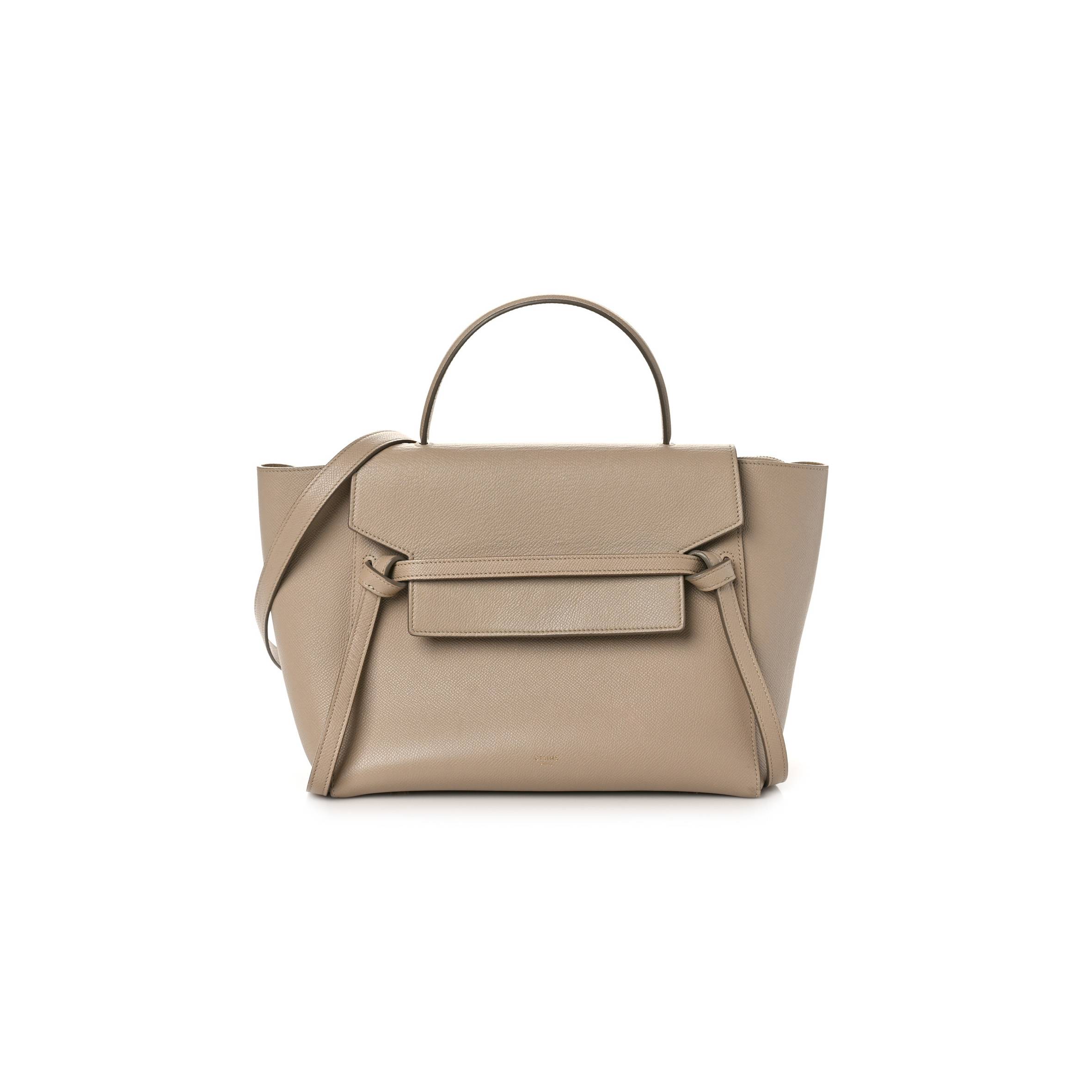 CELINE GRAINED CALFSKIN MINI BELT BAG LIGHT TAUPE (27*23*17cm) CELINE GRAINED CALFSKIN MINI BELT BAG LIGHT TAUPE (27*23*17cm)