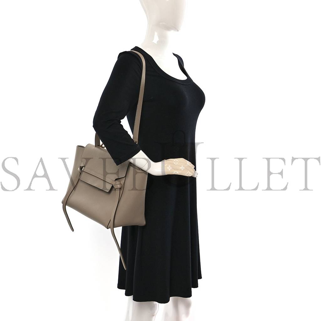 CELINE GRAINED CALFSKIN MINI BELT BAG LIGHT TAUPE (27*23*17cm) CELINE GRAINED CALFSKIN MINI BELT BAG LIGHT TAUPE (27*23*17cm)