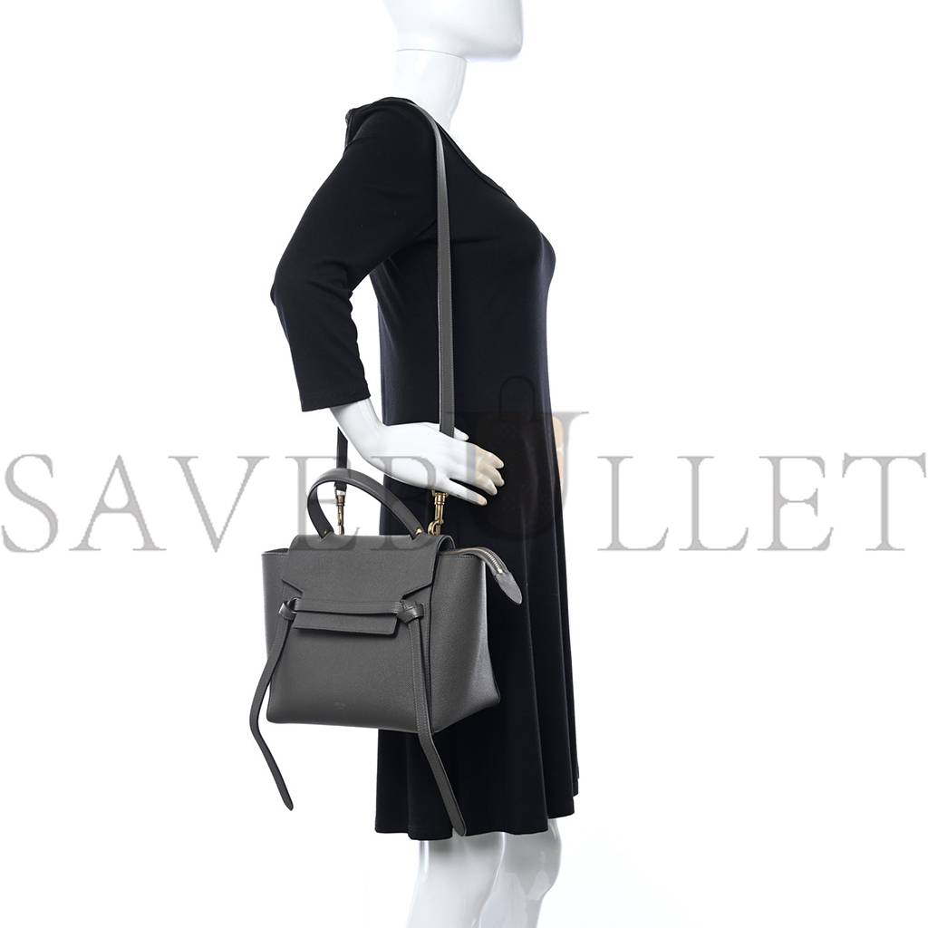 CELINE BABY GRAINED CALFSKIN MICRO BELT BAG GREY (23*21*13cm) CELINE BABY GRAINED CALFSKIN MICRO BELT BAG GREY (23*21*13cm)