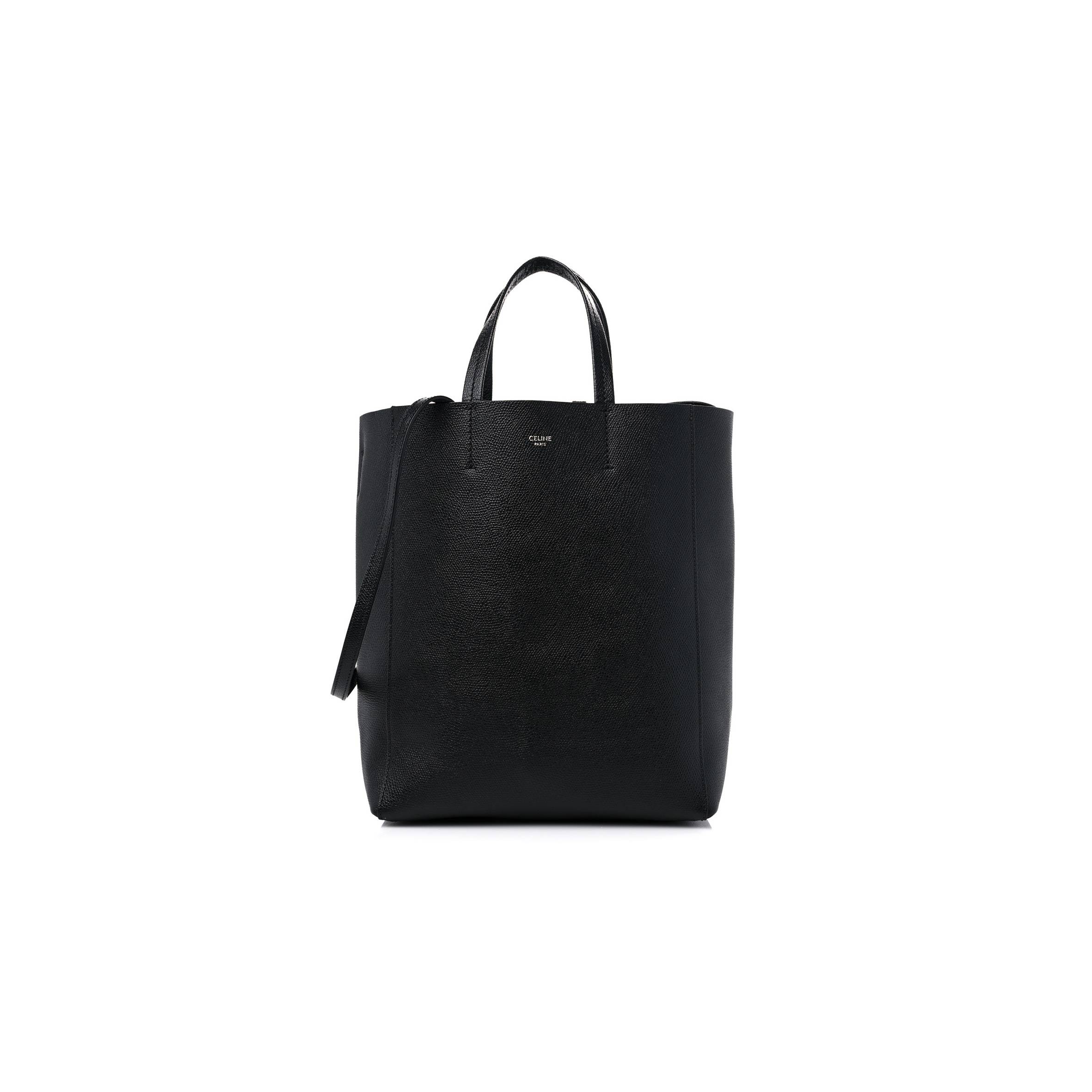 CELINE GRAINED CALFSKIN SMALL VERTICAL CABAS BLACK (28*23*10cm) CELINE GRAINED CALFSKIN SMALL VERTICAL CABAS BLACK (28*23*10cm)