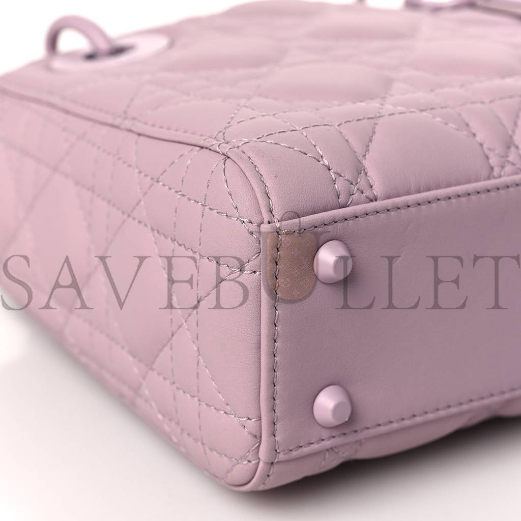 DIOR ULTRA MATTE CALFSKIN CANNAGE MINI LADY DIOR LAVENDER (17*15*7.6cm)