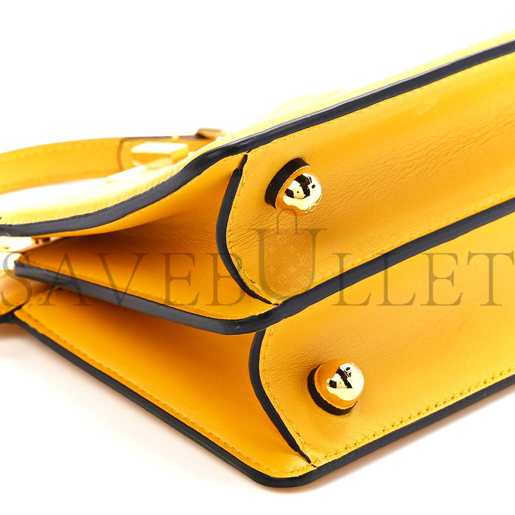 FENDI SHINY NAPPA PETITE PEEKABOO I SEE U SATCHEL MIMOSA (20*15*9cm) FENDI SHINY NAPPA PETITE PEEKABOO I SEE U SATCHEL MIMOSA (20*15*9cm)