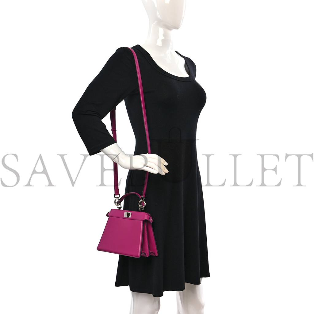 FENDI SHINY NAPPA PETITE PEEKABOO I SEE U SATCHEL MAGENTA (20*15*11cm) FENDI SHINY NAPPA PETITE PEEKABOO I SEE U SATCHEL MAGENTA (20*15*11cm)