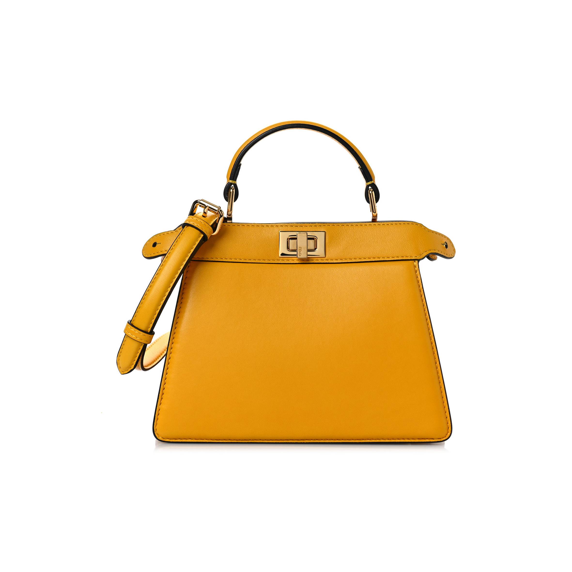 FENDI SHINY NAPPA PETITE PEEKABOO I SEE U SATCHEL MIMOSA (20*15*9cm) FENDI SHINY NAPPA PETITE PEEKABOO I SEE U SATCHEL MIMOSA (20*15*9cm)