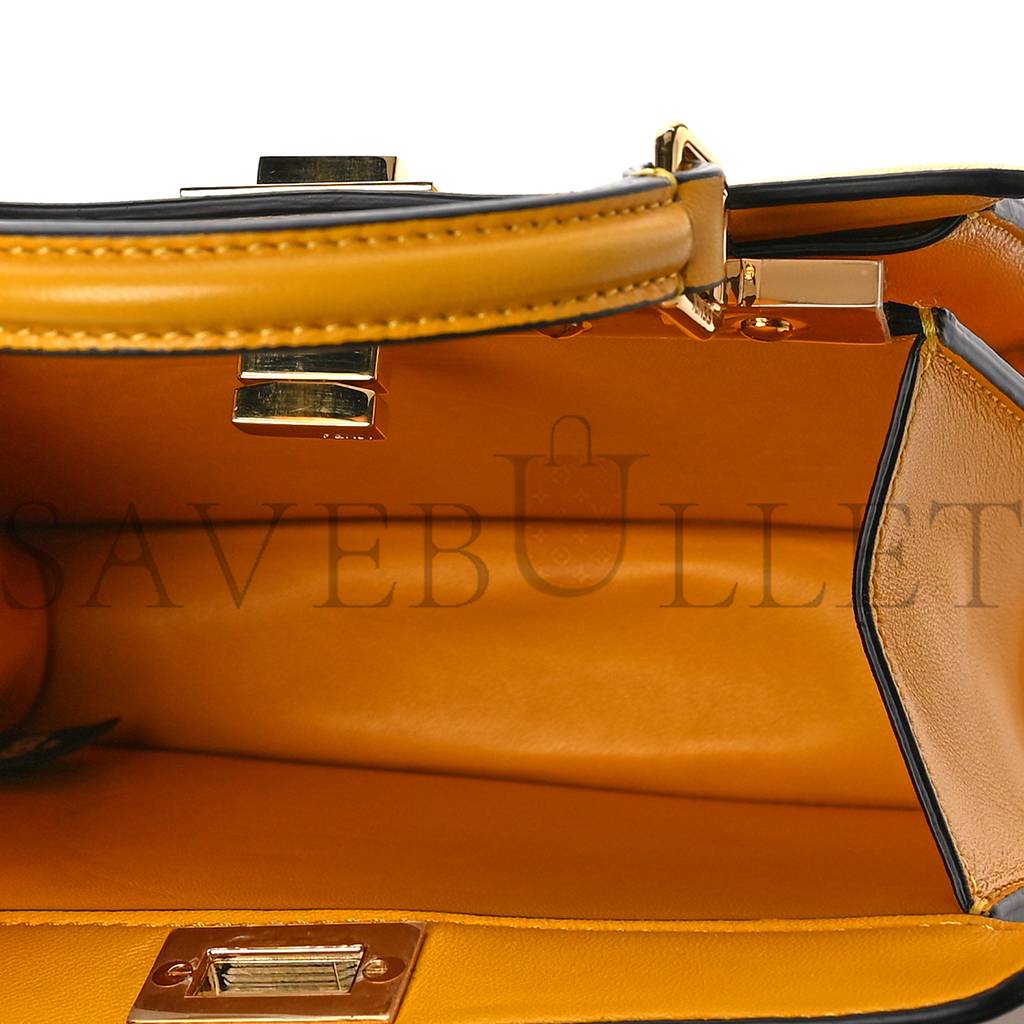 FENDI SHINY NAPPA PETITE PEEKABOO I SEE U SATCHEL MIMOSA (20*15*9cm) FENDI SHINY NAPPA PETITE PEEKABOO I SEE U SATCHEL MIMOSA (20*15*9cm)