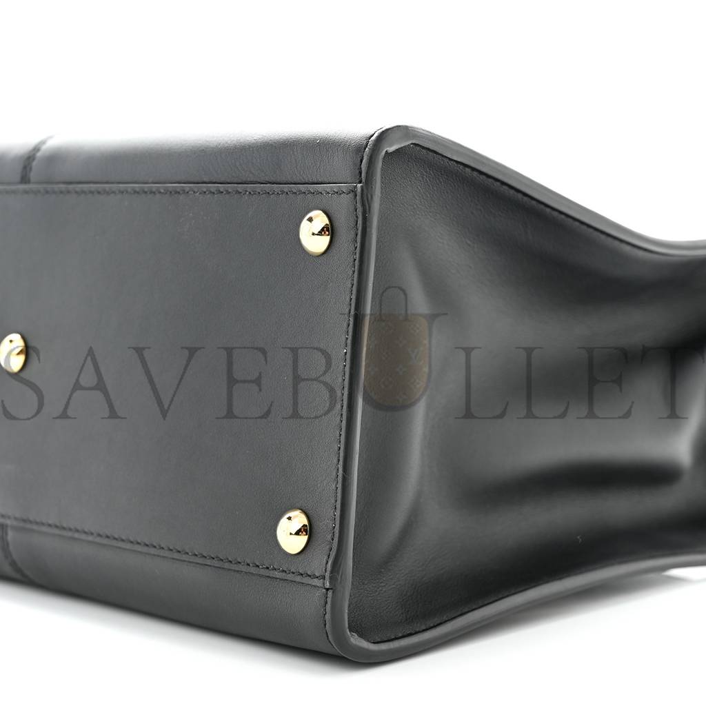 FENDI VITELLO SETA GLAZED FABRIC FF 1974 MEDIUM PEEKABOO X-LITE BLACK (29*25*14cm) FENDI VITELLO SETA GLAZED FABRIC FF 1974 MEDIUM PEEKABOO X-LITE BLACK (29*25*14cm)