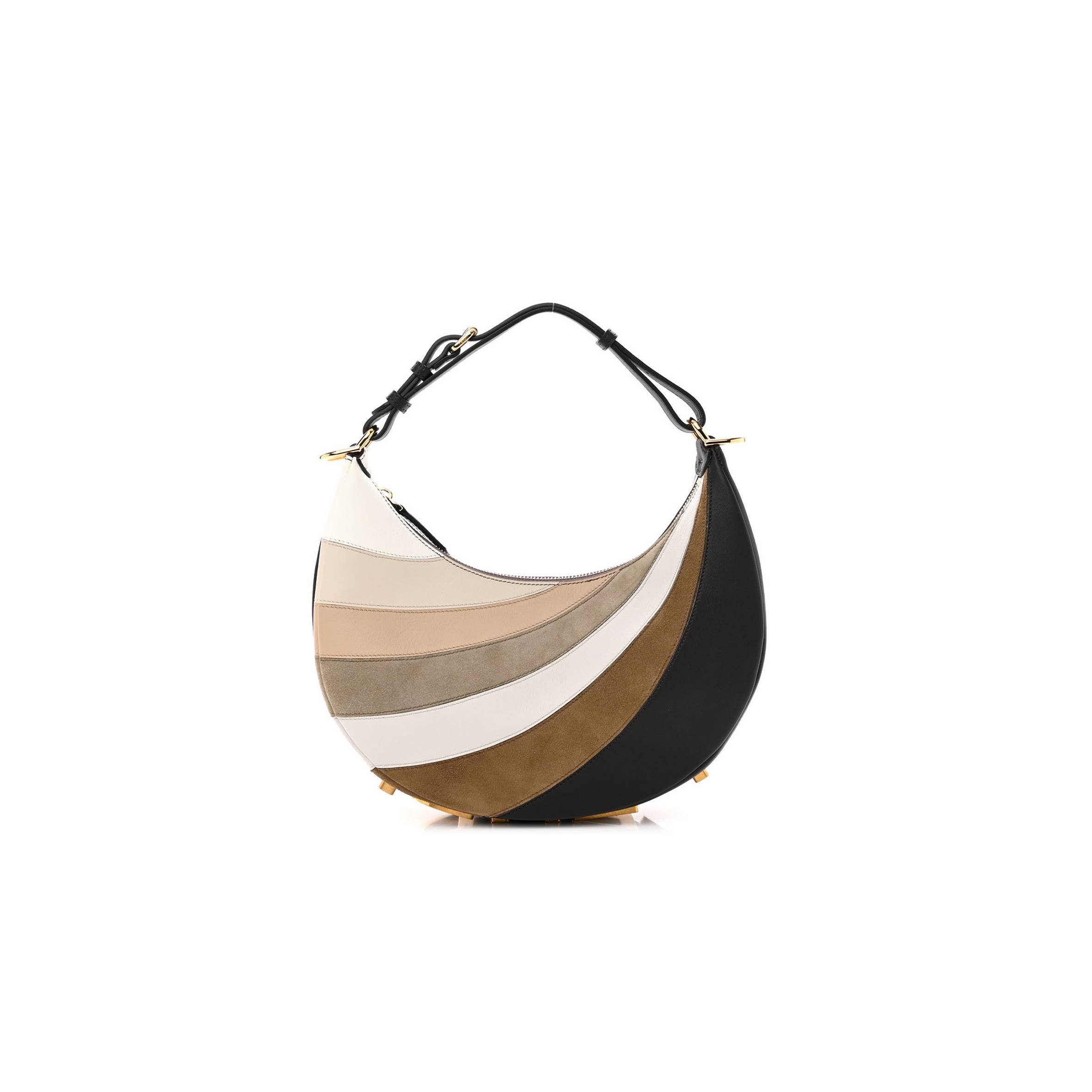 FENDI VITELLO SETA GOATSKIN SUEDE RAINBOW INLAY SMALL FENDIGRAPHY HOBO BAG GRIGIO MULTICOLOR EBANO (28*23*8cm) FENDI VITELLO SETA GOATSKIN SUEDE RAINBOW INLAY SMALL FENDIGRAPHY HOBO BAG GRIGIO MULTICOLOR EBANO (28*23*8cm)