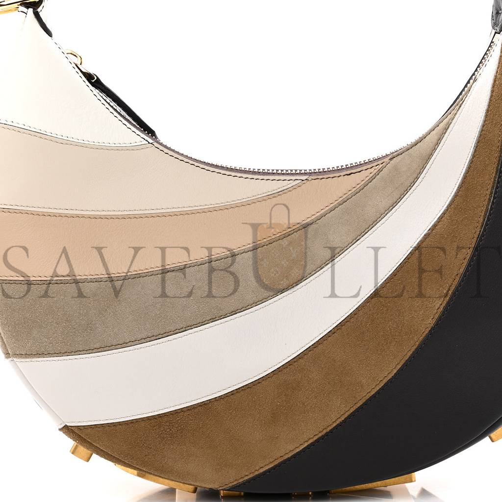 FENDI VITELLO SETA GOATSKIN SUEDE RAINBOW INLAY SMALL FENDIGRAPHY HOBO BAG GRIGIO MULTICOLOR EBANO (28*23*8cm) FENDI VITELLO SETA GOATSKIN SUEDE RAINBOW INLAY SMALL FENDIGRAPHY HOBO BAG GRIGIO MULTICOLOR EBANO (28*23*8cm)